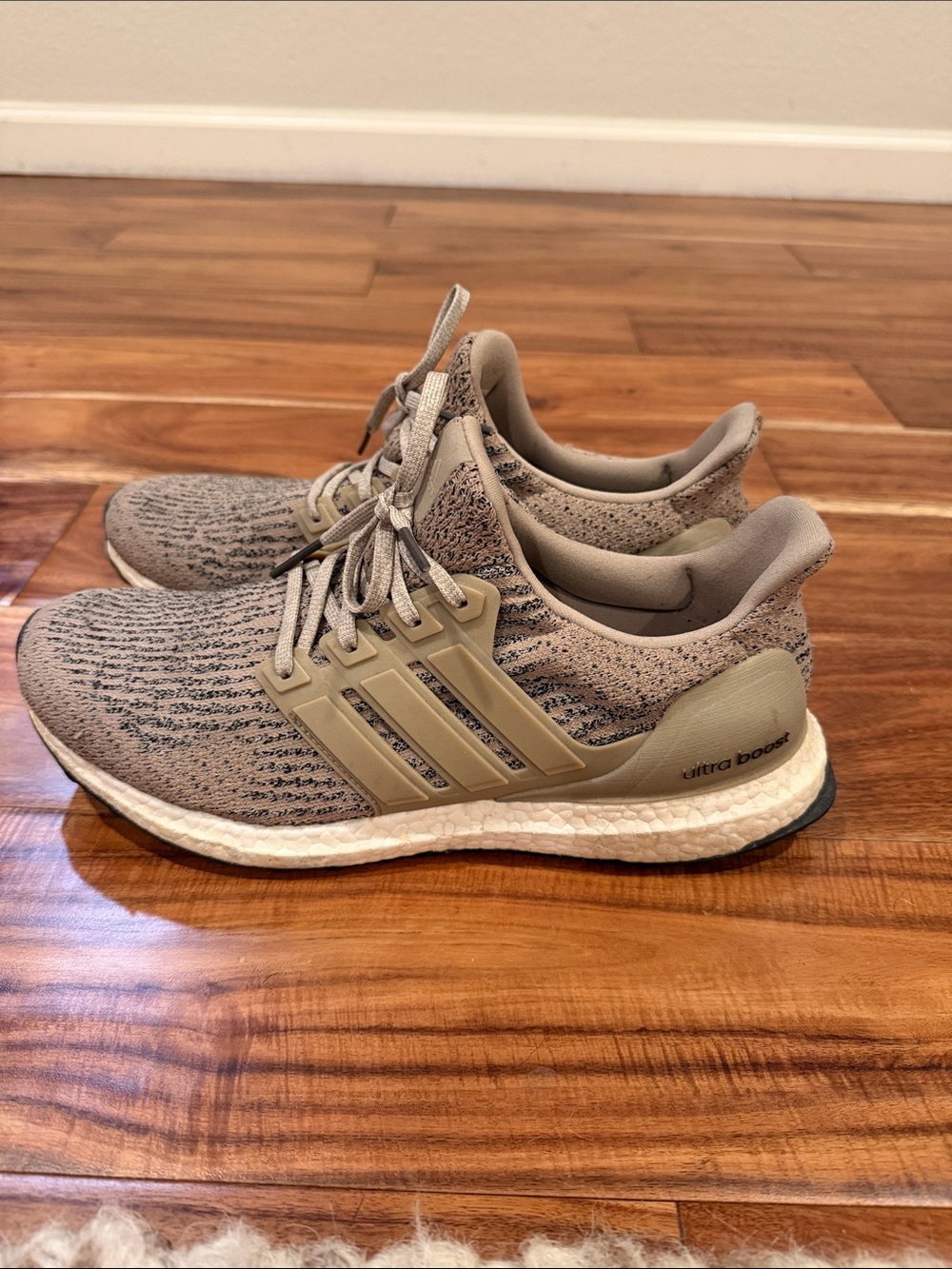 adidas Ultra Boost Running Sneakers in Taupe and Cream